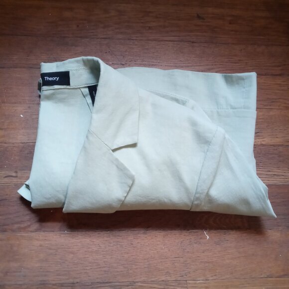 THEORY oversized linen blend blazer in mint (sz4) - Picture 15 of 16